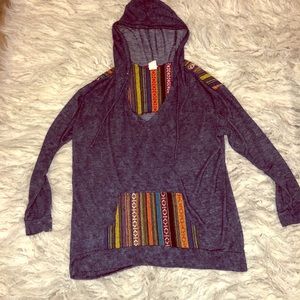 Aztec pocket and back hoodie